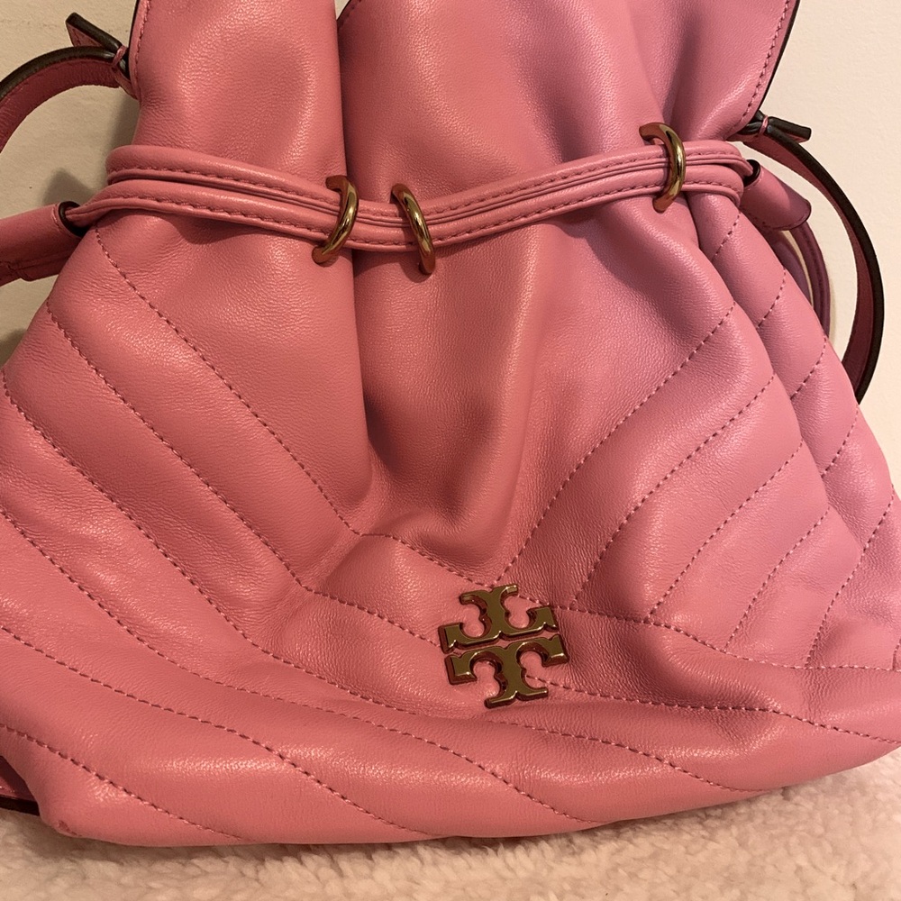 Pink Tory Burch Kira Chevron Mini Bucket bag